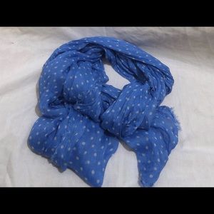 Blue GAP scarf with white polka dots